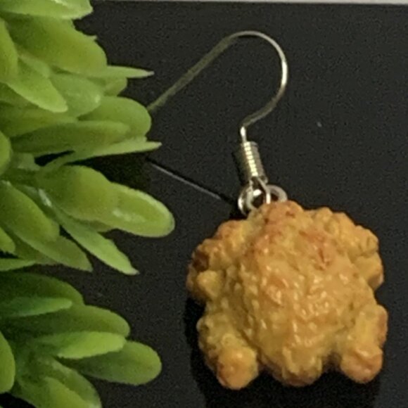 Chicken Earring, Funny Food Earring, Gift Idea, Chicken Jewelry, Fried Chicken - Picture 1 of 4